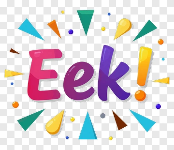 Colorful Eek! Text With Geometric Shapes PNG