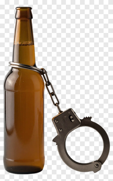 Beer Bottle With Handcuffs PNG