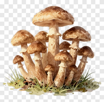 Cluster Of Brown Mushrooms PNG