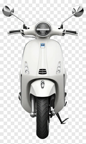 White Scooter Front View PNG