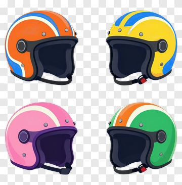 Colorful Motorcycle Helmets PNG