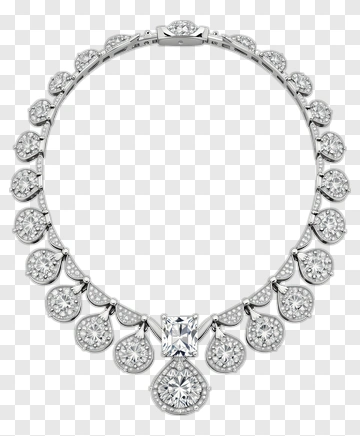 Elegant Diamond Necklace PNG