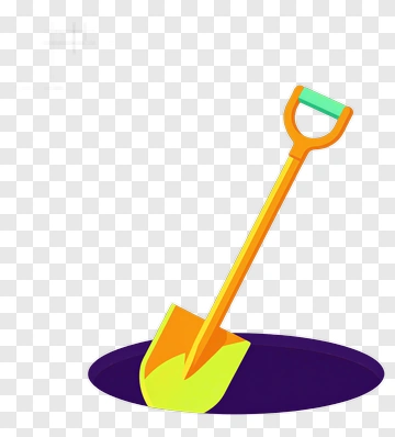Cartoon Shovel In A Hole PNG
