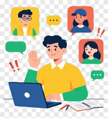 Person Greeting In A Virtual Meeting PNG