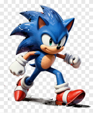 3D Blue Hedgehog Running PNG