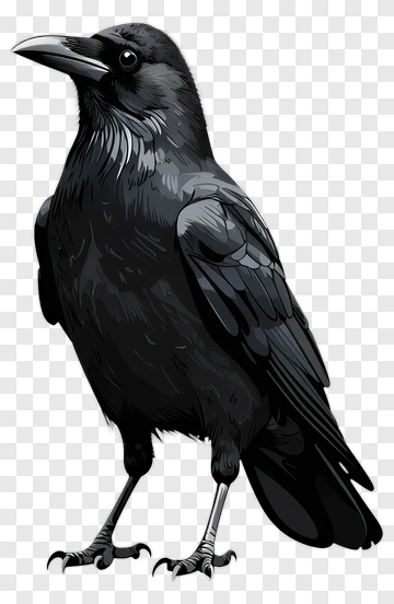 Stylized Black Crow PNG