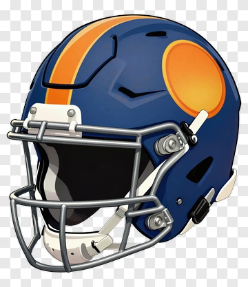Football Helmet With Blue And Orange Design PNG