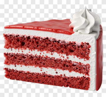 Red Velvet Cake Slice With Whipped Cream PNG