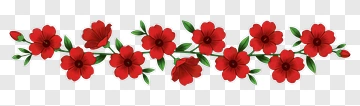 Red Floral Border Decoration PNG