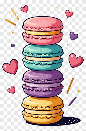 Colorful Stack Of Macarons PNG