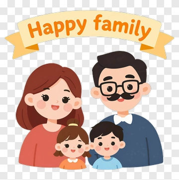 Happy Family Portrait PNG