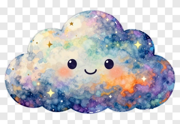 Cartoon Cloud With A Happy Face PNG