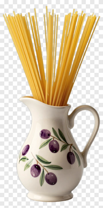 Spaghetti In A Decorative Pitcher PNG