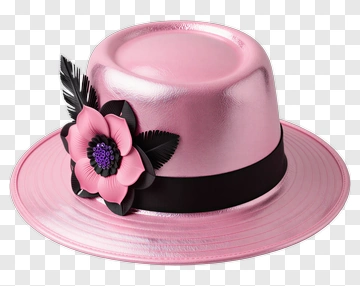 Pink Hat With Flower Decoration PNG