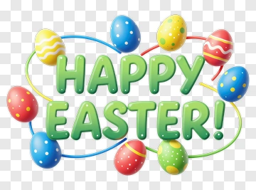 Happy Easter With Colorful Eggs PNG