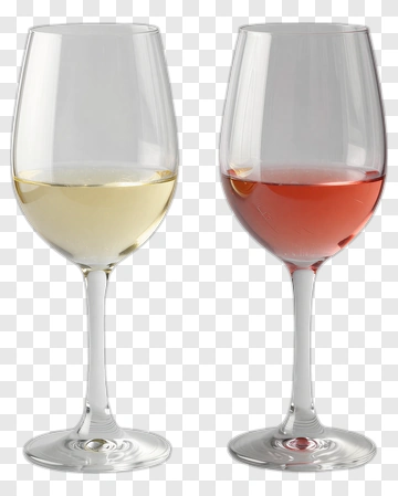 Wine Glasses With White And Rosé Wine PNG