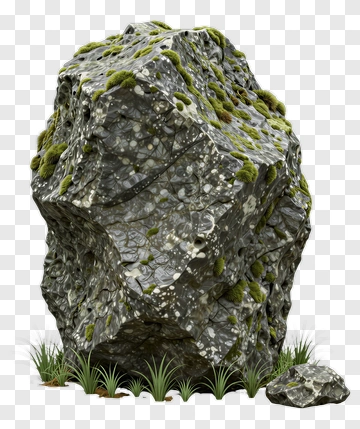 Rock Surrounded By Grass And Moss PNG
