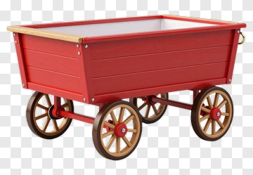 Red Wooden Toy Wagon PNG