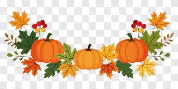 Autumn Pumpkin And Leaf Decoration PNG