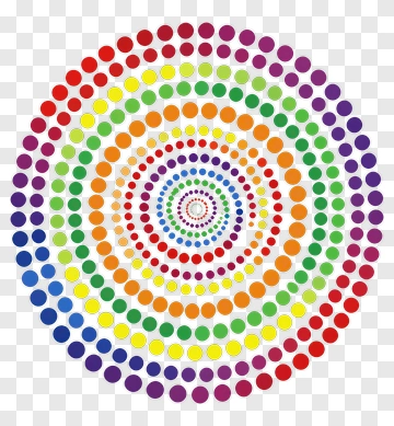 Colorful Spiral Dot Pattern PNG