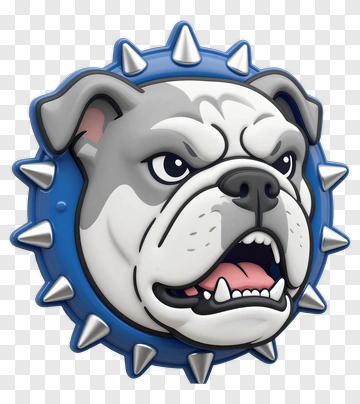 Cartoon Bulldog Head With Spikes PNG