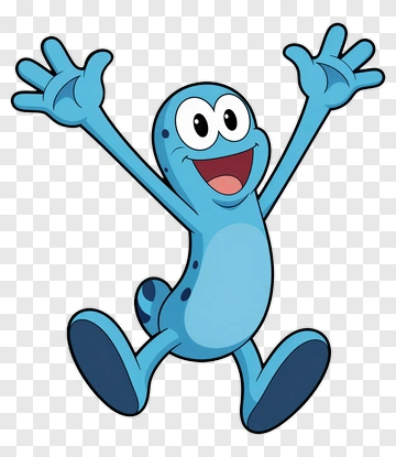 Cartoon Character Jumping With Excitement PNG