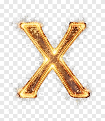 Sparkling Golden Letter X PNG