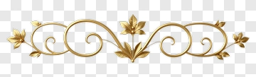 Golden Decorative Floral Border PNG