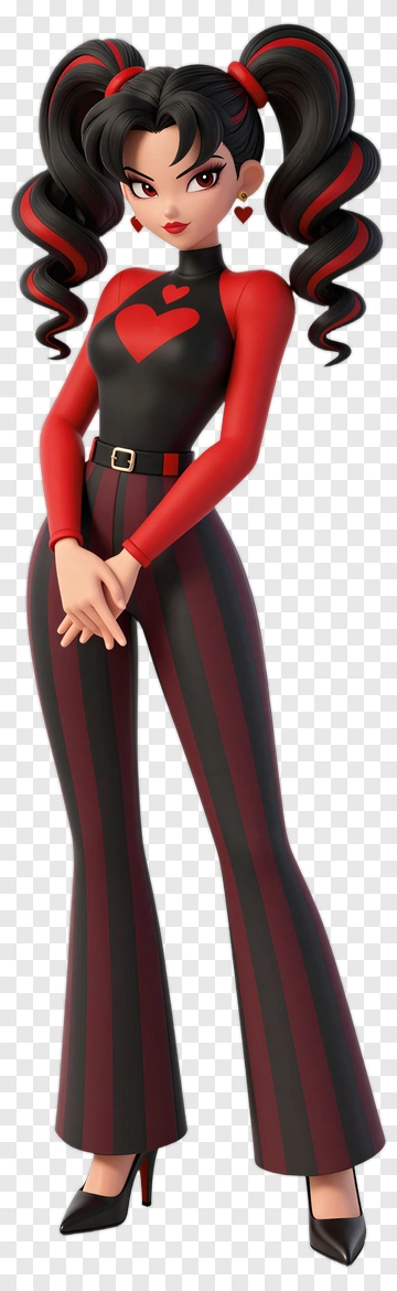 Cartoon Character In Red And Black Outfit PNG