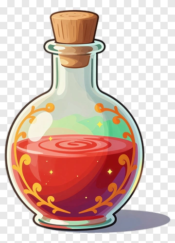 Colorful Potion Bottle PNG