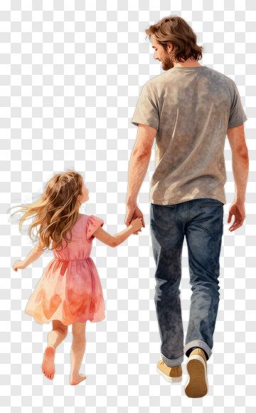 Happy Family Walking Together PNG