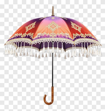 Decorative Umbrella With Fringes PNG