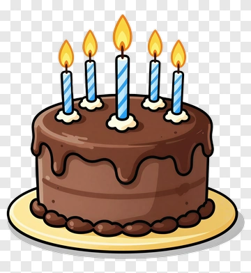 Chocolate Birthday Cake With Candles PNG