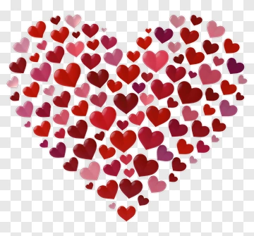 Colorful Heart Shape Filled With Various Hearts PNG