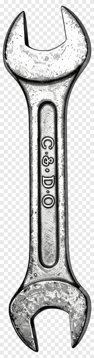 Vintage Wrench With C.s.d.o. Engraving PNG
