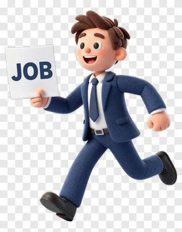 3D Businessman Holding A Job Sign PNG