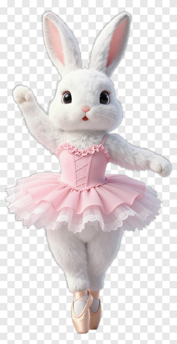Ballet Dancing Rabbit In A Pink Tutu PNG