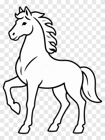 Cartoon Horse Standing Proudly PNG