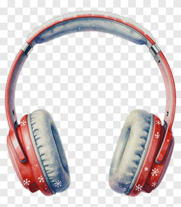 Colorful Headphones With Snowflake Design PNG