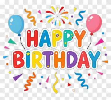 Happy Birthday Celebration With Colorful Balloons PNG