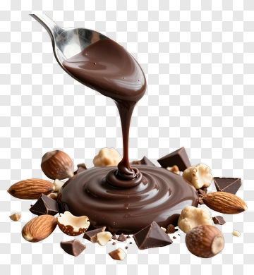 Chocolate Sauce With Nuts And Chocolate Pieces PNG