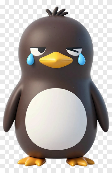 Cartoon Penguin With Tears PNG