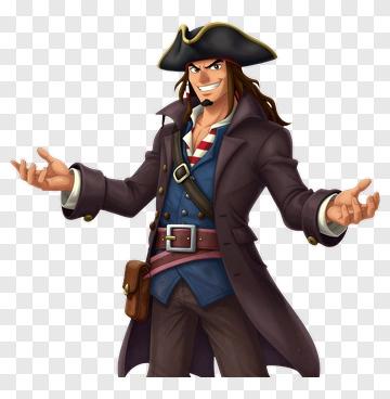 Cartoon Pirate Character With Open Arms PNG
