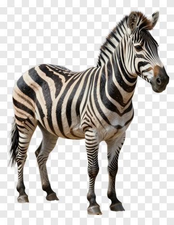Realistic Zebra Standing PNG