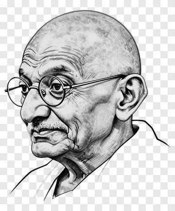 Black And White Portrait Of A Man With Glasses PNG