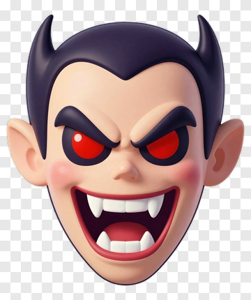 Cartoon Vampire Face PNG