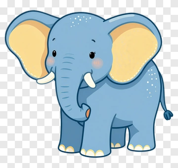 Cartoon Blue Elephant PNG