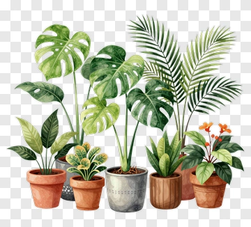 Collection Of Potted Indoor Plants PNG