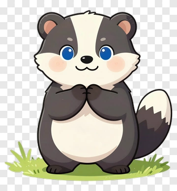 Cartoon Badger With A Cute Expression PNG