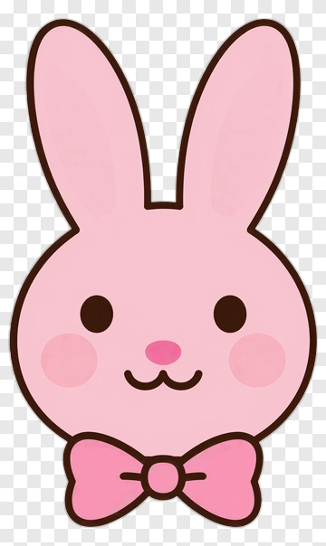 Cartoon Pink Bunny With Bow Tie PNG